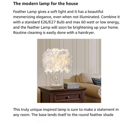 Feather Lamp White - Picture 8 of 10